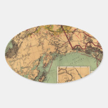 Alaska Coal and Gold Map Oval Sticker