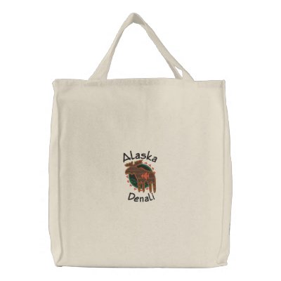 Alaska Denali Moose Embroidered Bag by pjwuebker