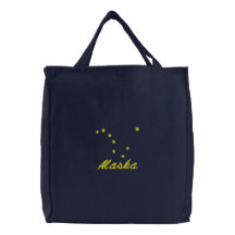 Alaska Embroidered Tote Bag