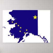 Alaska Flag Map Print