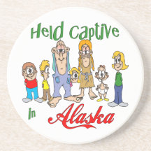 Alaska Funny Trailer Park Sandstone Coaster