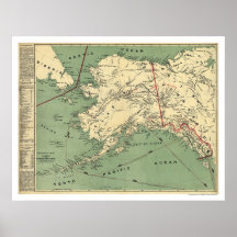 Alaska Gold Fields Map 1897 Posters