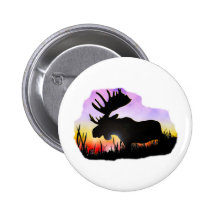 Alaska Moose Sillouette Pin