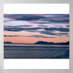 Alaska Ocean at Sunset Poster