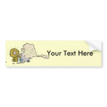 Alaska State AK Map with Native American Eskimo Bumper Sticker