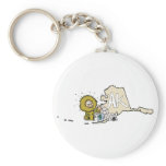 Alaska State AK Map with Native American Eskimo Keychains