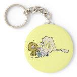 Alaska State AK Map with Native American Eskimo Key Chains