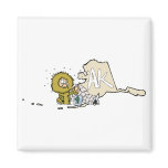 Alaska State AK Map with Native American Eskimo Refrigerator Magnet
