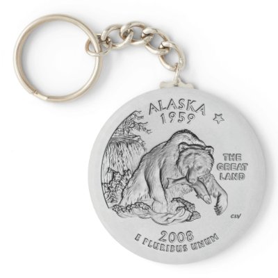 Alaska State Quarter Keychain by designs4you