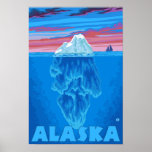 AlaskaIceberg Vintage Travel Poster posters