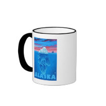 AlaskaIceberg Vintage Travel Poster Coffee Mugs
