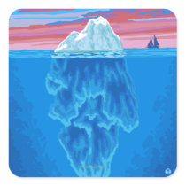AlaskaIceberg Vintage Travel Poster Sticker