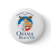 Alaskan Animals for Obama Button