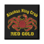 ALASKAN KING CRAB RED GOLD FRIDGE MAGNETS