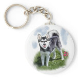 Alaskan Klee Kai Art Keychain