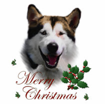 Alaskan Malamute Christmas Art Ornament Photo Cut Out