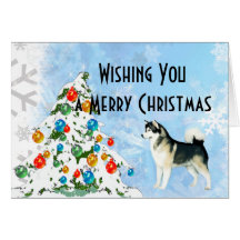 Alaskan Malamute Christmas Card