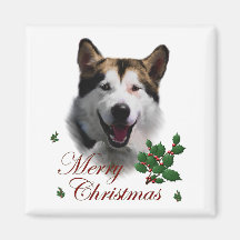 Alaskan Malamute Christmas Gifts Refrigerator Magnets