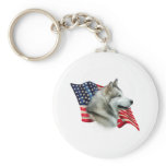 Alaskan Malamute Flag Keychains