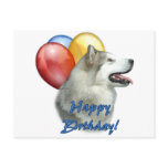 Alaskan Malamute Happy Birthday Balloons Post Cards