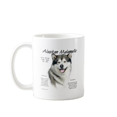 Alaskan Malamute History Design Mugs by GreyWolfCreation