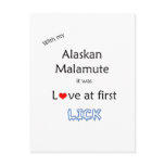 Alaskan Malamute Lick Design postcards