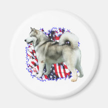 Alaskan Malamute Patriot Refrigerator Magnet
