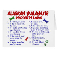 ALASKAN MALAMUTE Property Laws 2 Card