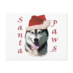 Alaskan Malamute Santa Paws Postcard