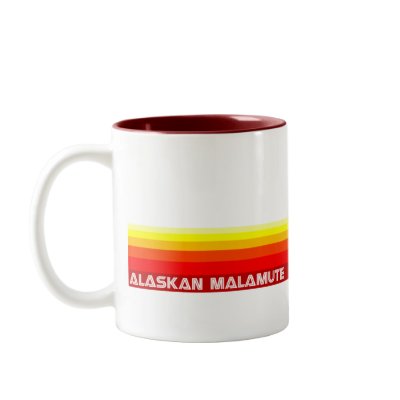 Alaskan Malamute With Stripes Mug by dogsilhouettes