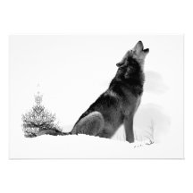 Alaskan Timber Wolf Invitation