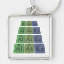 Alates-Al-At-Es-Aluminium-Astatine-Einsteinium Key Chain
