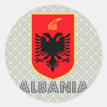 Albania Coat of Arms Round Stickers