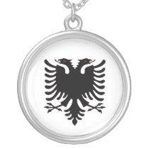 Albania Double Headed Eagle Silver Necklace