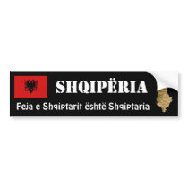 Albania Flag and Map Bumper Sticker