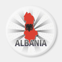 Albania Flag Map 2.0 Refrigerator Magnets
