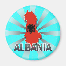 Albania Flag Map Fridge Magnet