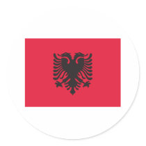 Albania Flag Round Sticker