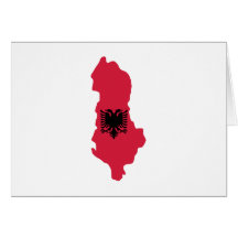 Albania map flag greeting cards