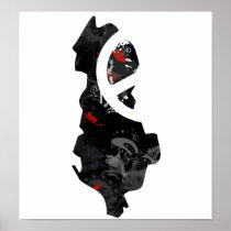 Albania Trendy Peace Sign with Albanian map Posters