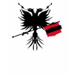 Albanian Eagle with Flag Ladies T-shirt
