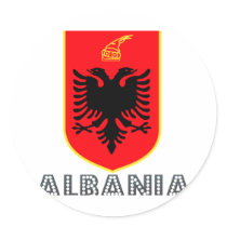 Albanian Emblem Round Sticker