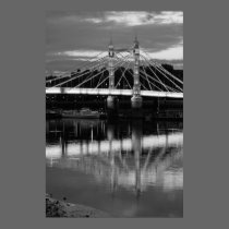 Albert Bridge at night in black and white posters