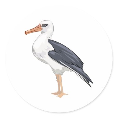 Alberto Albatross Round Sticker by BisforBirds