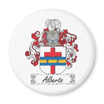Alberto Family Crest Fridge Magnet by coatsofarms