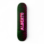 Alberto pink fire Skatersollie skateboard.
