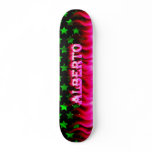 Alberto pink fire Skatersollie skateboard.