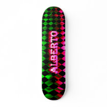 Alberto pink fire Skatersollie skateboard.