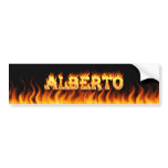 Alberto real fire and flames bumper sticker design