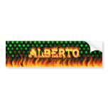 Alberto real fire and flames bumper sticker design